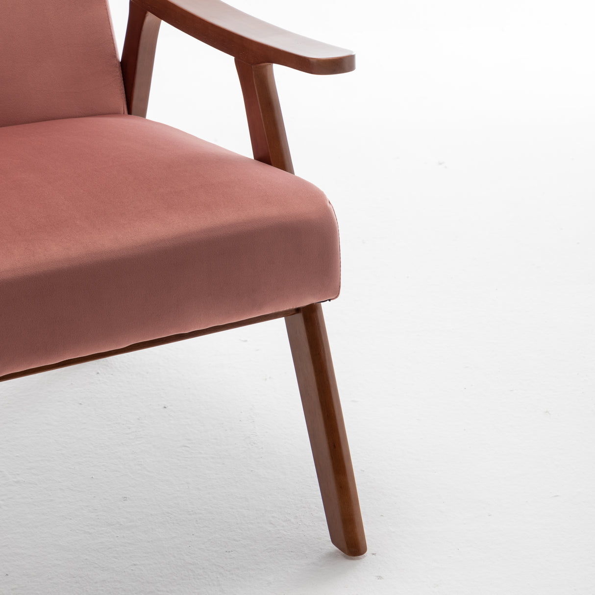 Mid-Century Modern Chair, Living Room Chair with Solid Wood Frame, Accent Chair Extra-Thick Backrest, Wingback Chair for Bedroom - V.I.P Digital Presence