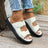 Thick bottomed flat and casual one line drag Velcro beach cooldown - V.I.P Digital Presence