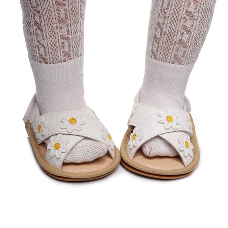 Cross strap small flower children's and girls' sandals, baby and baby comfortable walking shoes - V.I.P Digital Presence