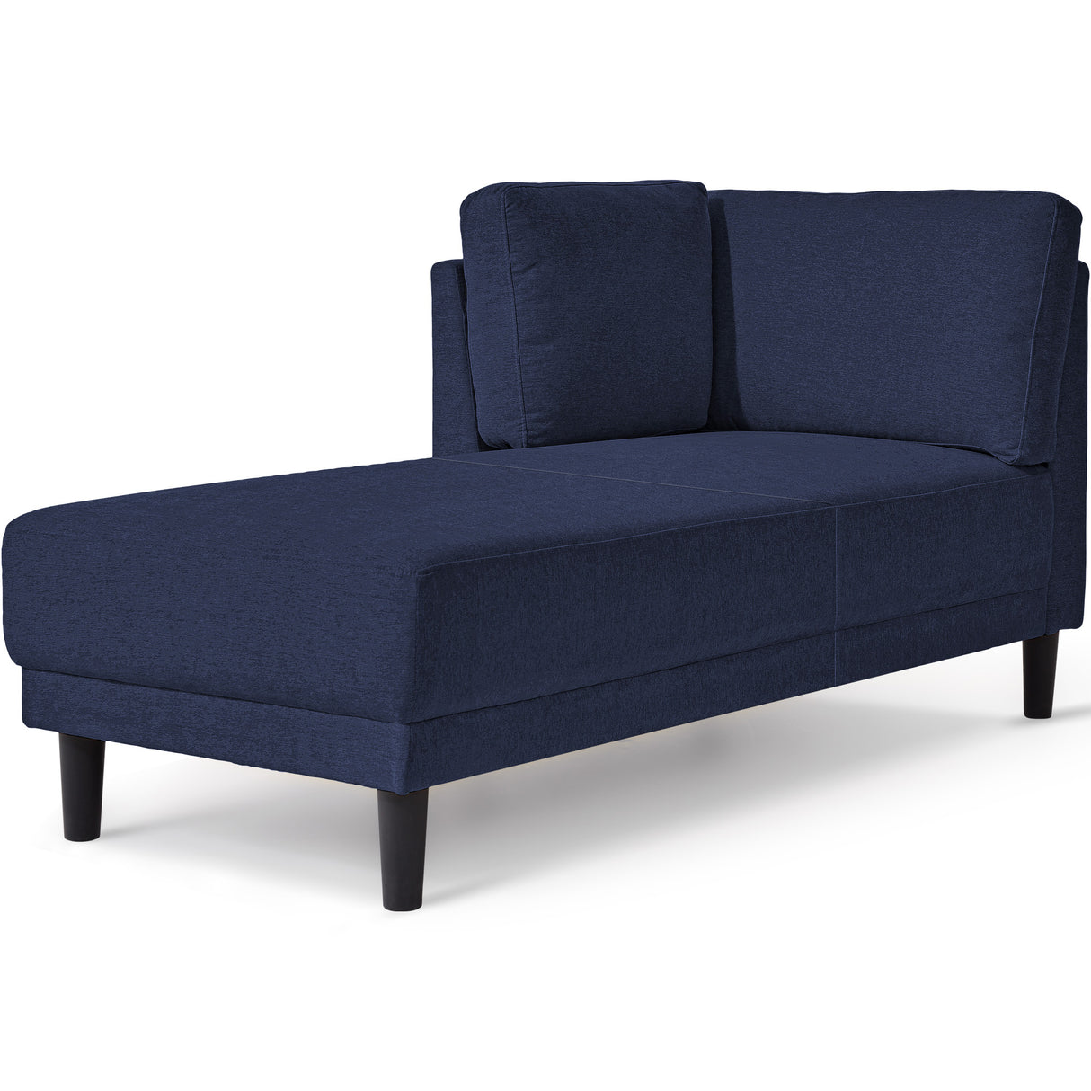 65" Mid-Century Modern Linen Fabric Corner Lounge Chair, Upholstered Indoor Chaise Lounge Solid Wood Sofa Bed for Bedroom - V.I.P Digital Presence