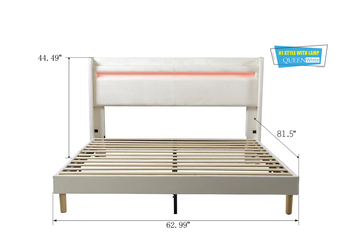 LED light with remote control and color changing at the head of the bed. The bed is firm and stable and easy to assemble - V.I.P Digital Presence