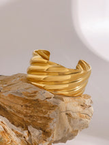 18K Gold-Plated Stainless Steel Open Ring - V.I.P Digital Presence