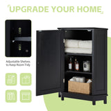 Black Bathroom Cabinet Triangle Corner Storage Cabinet with Adjustable Shelf Modern Style MDF Board - V.I.P Digital Presence