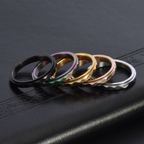 Diamond shaped niche jewelry for women, narrow cut food ring, rotatable ring - V.I.P Digital Presence