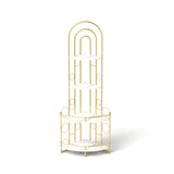 Gold 4-Tier Corner Bookshelf, Modern Style, Plant Stand with Metal Frame - V.I.P Digital Presence
