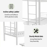Heavy-duty Sturdy Meta Twin over Twin with Trundle Bunk Bed/l/ Noise Reduced/ Safety Guardrail/No Box Spring Needed,White - V.I.P Digital Presence