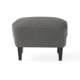 Modern grey fabric club chair and Ottoman set, stylish cushioned armchair, paired with Ottoman style - V.I.P Digital Presence