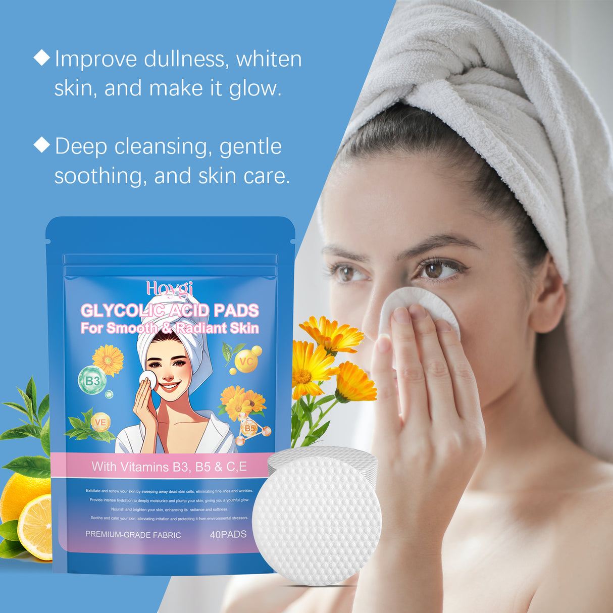 Glycolic Acid Rejuvenation Cotton Sheet For Facial Skin Deeply Cleans Pores, Nourishes, Repairs And Moisturizes Skin Care - V.I.P Digital Presence