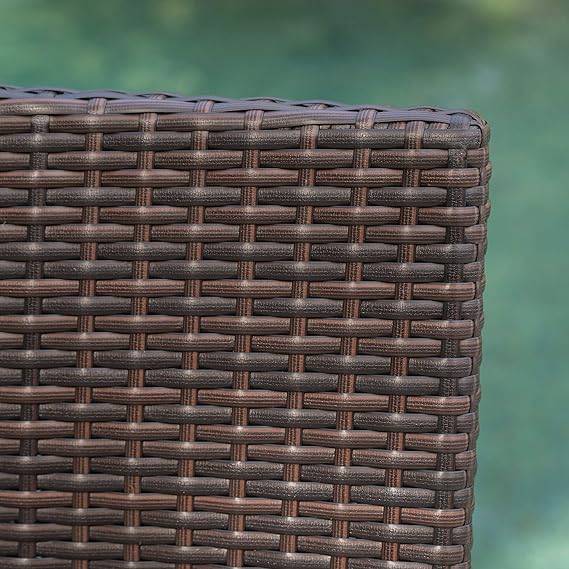 Outdoor Wicker Barstools Faux Rattan Patio Bar Stool Foldable Chair, 2-Pcs Set, Multibrown - V.I.P Digital Presence
