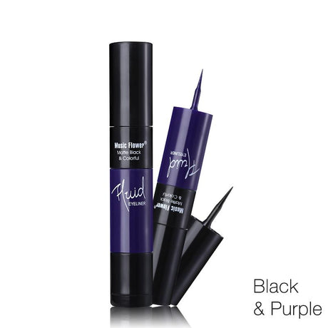 Music Flower Matte Black & Colorful 2 In 1 Waterproof Liquid Eyeliner Pen Makeup Fast Dry Smooth Long Lasting Charm Eyes Liner - V.I.P Digital Presence