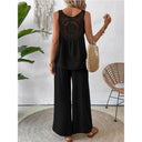 Fashionable Solid Color Back Hollow Lace Set - V.I.P Digital Presence