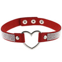 Japan's Harajuku Soft Girl Black Rhinestone Peach Heart Love-Shaped Collar Women's Neck Strap Collarbone Necklace Short - V.I.P Digital Presence