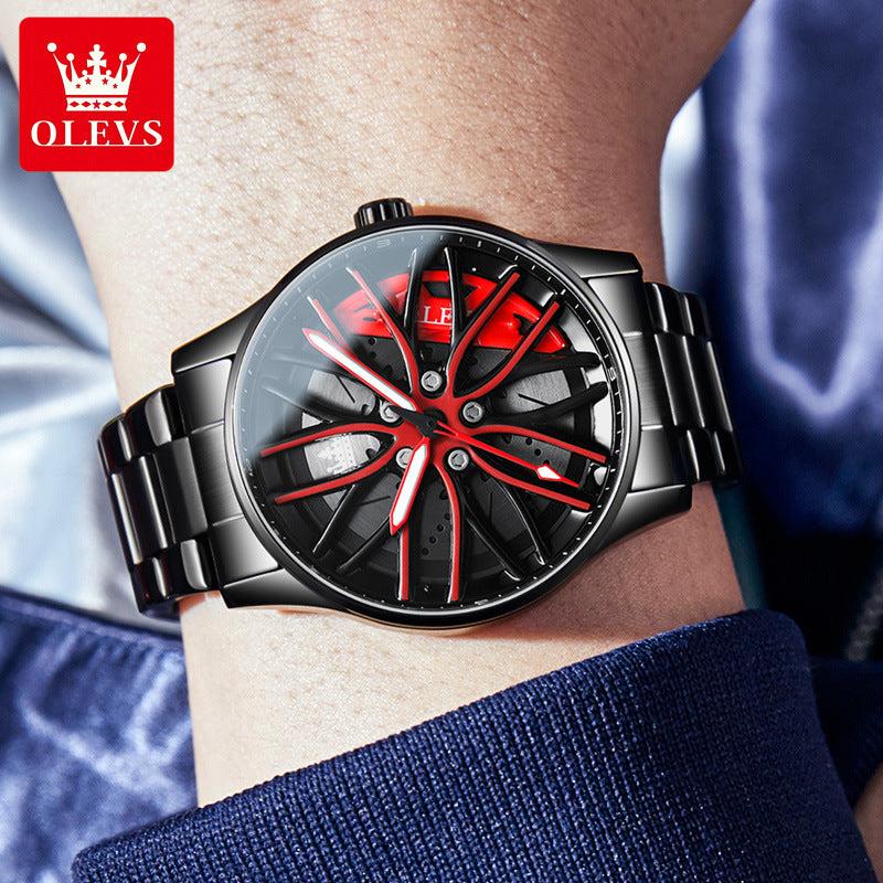 Men's wheel hub rotating fashionable and waterproof quartz watch - V.I.P Digital Presence
