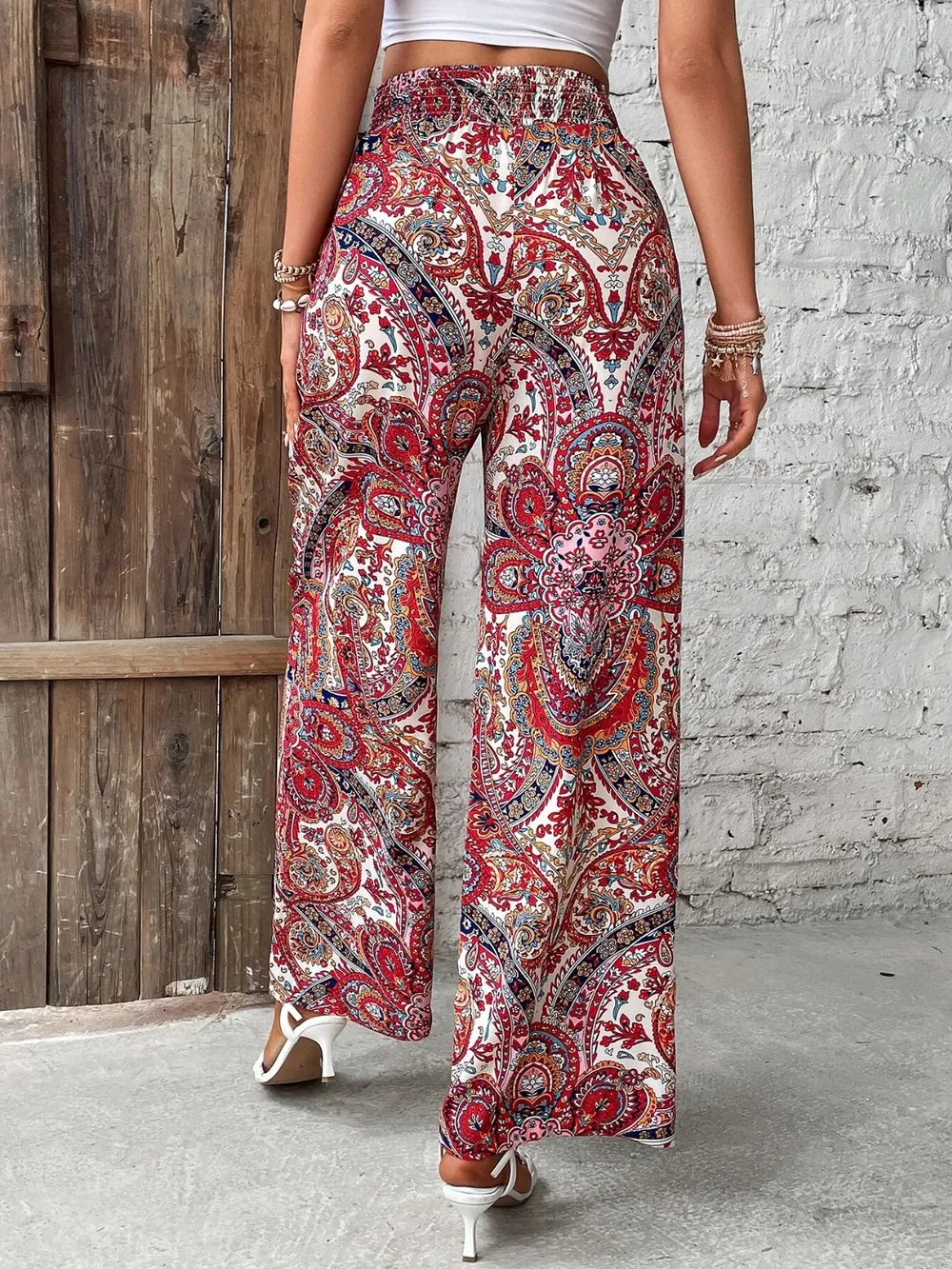 Printed Wide Leg Pants - V.I.P Digital Presence