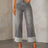 Straight leg jeans women's retro rolled edge high waisted pants - V.I.P Digital Presence