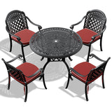 (Cushions In Random Colors)5-Piece Set Of Cast Aluminum Patio Furniture With Cushions - V.I.P Digital Presence