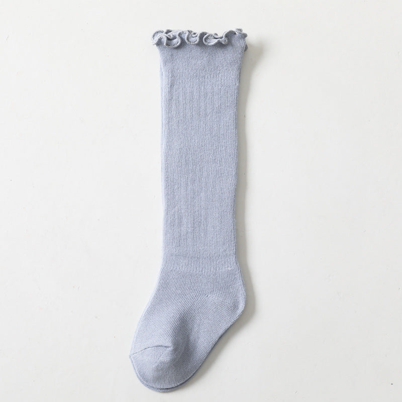 Spring And Summer Children's Socks In The Tube Loose Mouth Fungus Edge Combed Cotton Girls Baby Socks Long Tube Over The Knee Baby Socks - V.I.P Digital Presence