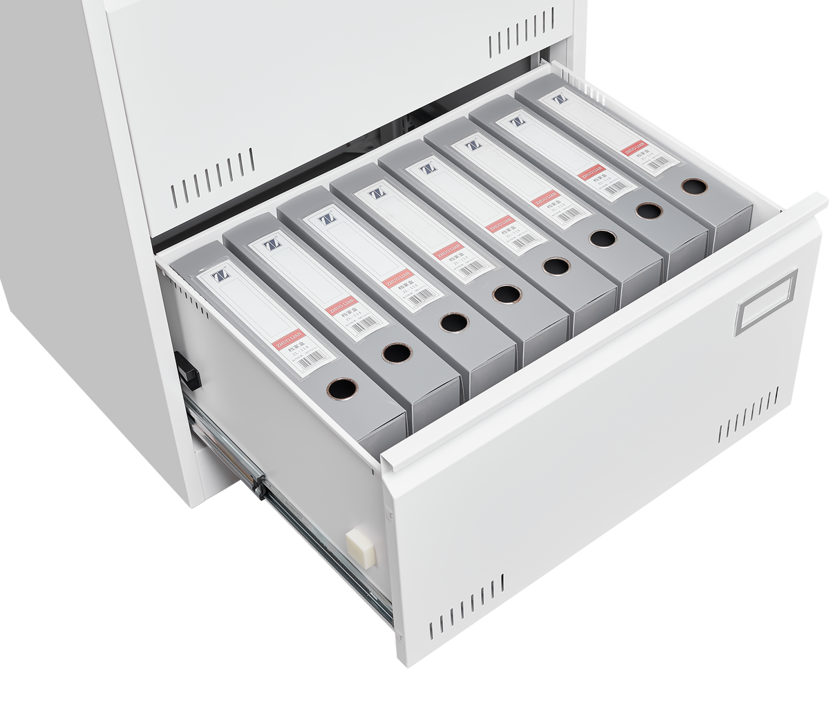 Horizontal file cabinet, 2 drawers, white file cabinet with lock, metal file cabinet with lock, 3 drawers, legal office cabinet - V.I.P Digital Presence