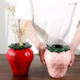 Strawberry ceramic vase, flower arrangement, living room home decoration ornament, hydroponic flower pot, high-end and high aest - V.I.P Digital Presence