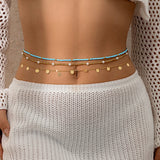 Beach style sexy rice bead multi-layer waist chain cross-border metal sequin bead waist chain - V.I.P Digital Presence