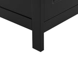 Bathroom Storage Cabinet, Cabinet with Two Doors and Drawers, Adjustable Shelf, MDF Board, Black - V.I.P Digital Presence