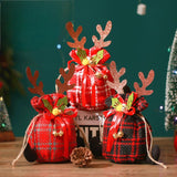 Christmas Apple Bag Antlers Checkered Cloth Gift Bag Christmas Eve Kindergarten Children's Small Gift Candy Bag - V.I.P Digital Presence