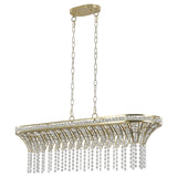 Modern Champagne Gold Kitchen Island Light - Oval Crystal ceiling chandelier - V.I.P Digital Presence