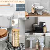 Freestanding Toilet Paper Holder with Storage 3 Rolls of Tissue Holder for Bathroom Handmade Woven Toilet Paper Roll Stand - V.I.P Digital Presence