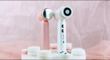 6-In-1 Hot And Cold Facial Cleanser Display Cleansing Brush Ultrasonic Facial Cleanser Pore Cleaning Silicone Beauty Instrument - V.I.P Digital Presence