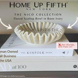 Groove lotus leaf edge decorative bowl - living room style coffee table bookshelf desktop style home retro decoration - V.I.P Digital Presence