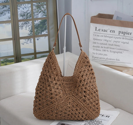 Hollow out straw woven bag woven belt armpit bag - V.I.P Digital Presence