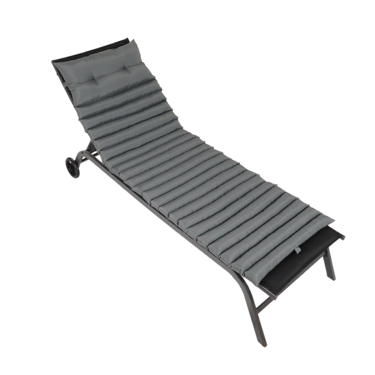 2PCS Set Outdoor Lounge Chair Cushion Replacement Patio Funiture Seat Cushion Chaise Lounge Cushion-GREY - V.I.P Digital Presence