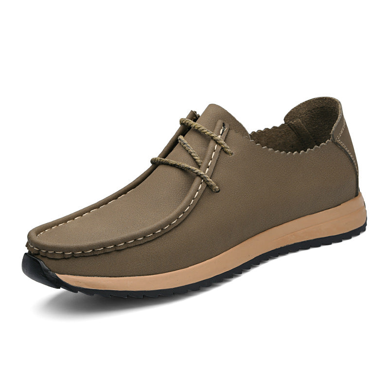 Casual breathable lace up lazy shoes retro leather shoes for men - V.I.P Digital Presence