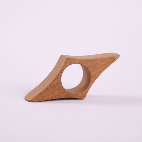 Solid wood book press reading and page pressing finger ring single handed wooden bookmark beech wood book pressing finger buckle - V.I.P Digital Presence
