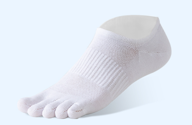 1 pair Pure Cotton Five Finger Short Socks Men Sweat Absorbent Antibacterial Breathable Mesh Boat Socks Running Sports Toe Sock - V.I.P Digital Presence