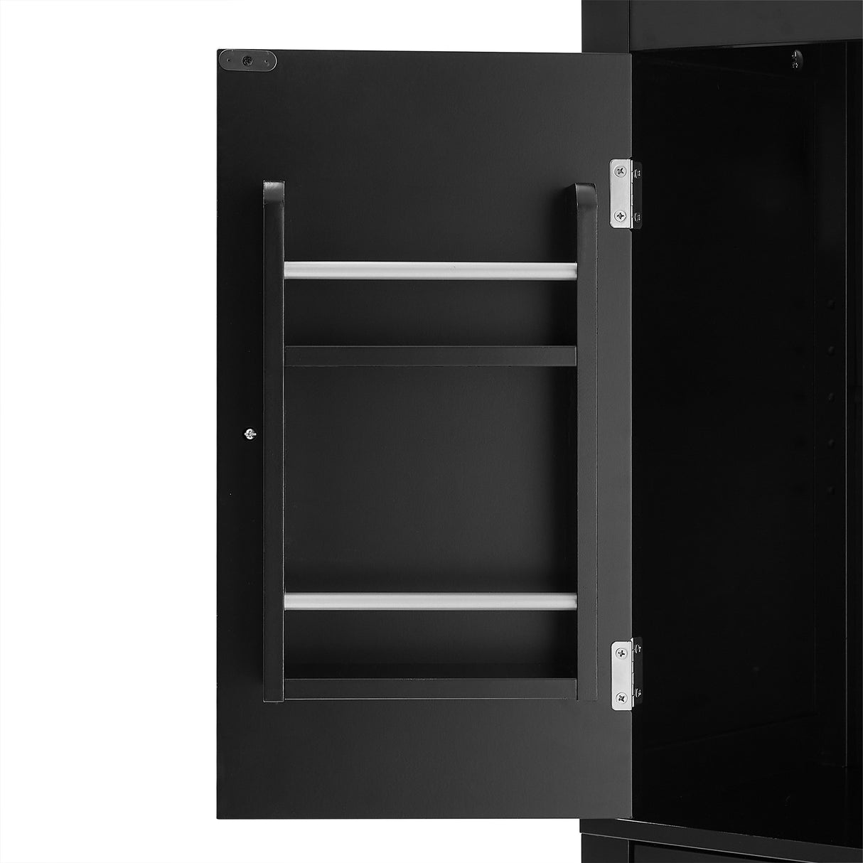 Bathroom floor storage cabinet, bathroom storage cabinet, 4-door independent cabinet, adjustable shelf, adaptive shelf, black - V.I.P Digital Presence