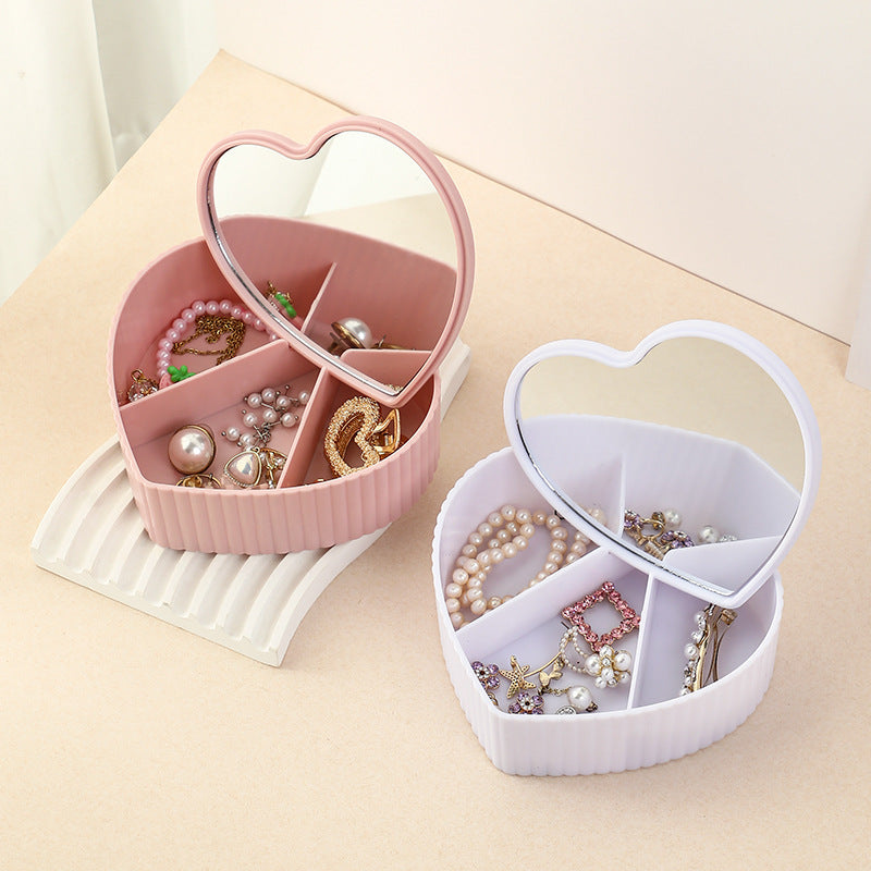 High-end luxury desktop large capacity compartment jewelry storage box with mirror - V.I.P Digital Presence