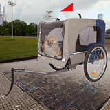 Tangkula Dog Bike Trailer Breathable Mesh Dog Cart with 3 Entrances Safety Flag 8 Reflectors