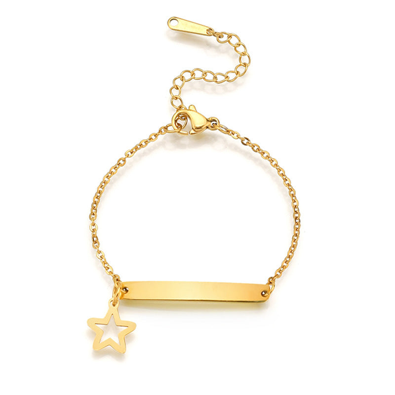 Stainless steel personalized engraved three color curved bracelet simple and personalized women's bracelet - V.I.P Digital Presence