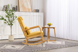 Rocking Chair Upholstered Fabric Rocking Armchair Indoor with High Backrest Glider Chairs and Lumbar Pillow for Living Room - V.I.P Digital Presence