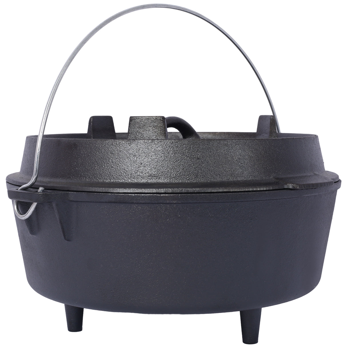 Cast iron Dutch oven with lid, outdoor camping deep pot, used for camping, cooking, barbecue and leg rest, 4.5 quarts - V.I.P Digital Presence