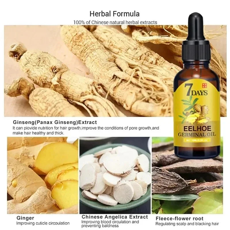 7 Day Fast Hair Growth Oil Ginger Growth Hair Treatment Anti Hair Loss Men Women Scalp Treatment Serum Products Beauty Product - V.I.P Digital Presence