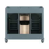 36 "No sink, with 2 drawers and soft closing door, independent makeup rack, bathroom cabinet, blue (excluding sink) - V.I.P Digital Presence