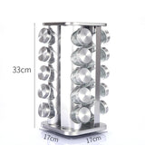 Kitchen articles rotating seasoning rack domestic rotating seasoning tank stainless iron spices seasoning box set - V.I.P Digital Presence