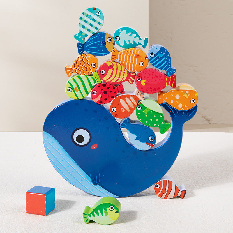 Children's Animal Music Desktop Interactive Game Building Blocks Stacking Balance Boat Early Education Puzzle Wooden Toy - V.I.P Digital Presence