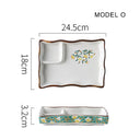 Dumpling plate sushi plate round square plate with soy sauce and vinegar partitioned snack plate ceramic plate for home use - V.I.P Digital Presence
