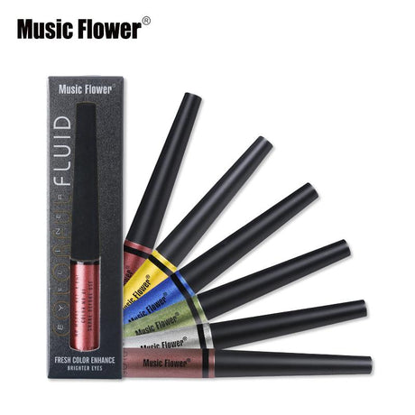 Music Flower Brand 6 Color Shimmer Liquid Eyeliner Pen Brightening Eyes Makeup Eye Liner Pencil Waterproof Quick Drying Eyelid - V.I.P Digital Presence