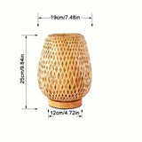 Retro Japanese Style Lamp Bamboo Woven Desk Lamp Handmade Rattan LED Desk Lamp Wooden House Decoration Light - V.I.P Digital Presence