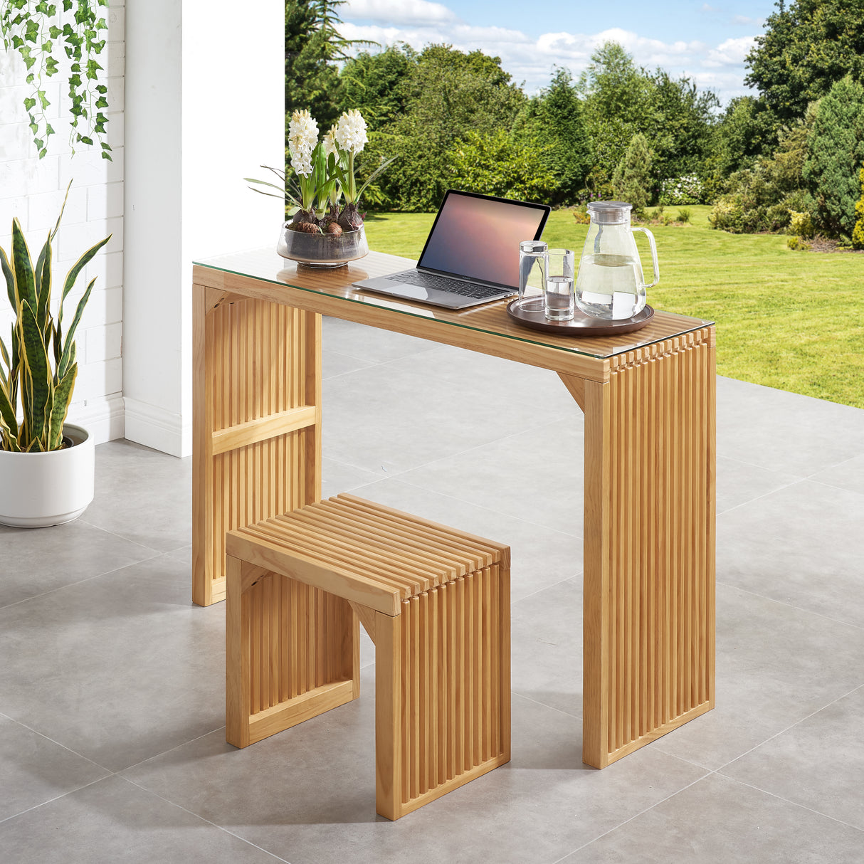 Pine Dining Bench and Table, Indoor Wood Bench for Entryway,Living Room,Kitchen and Bench Set (Nature, Bench & Table) Small - V.I.P Digital Presence
