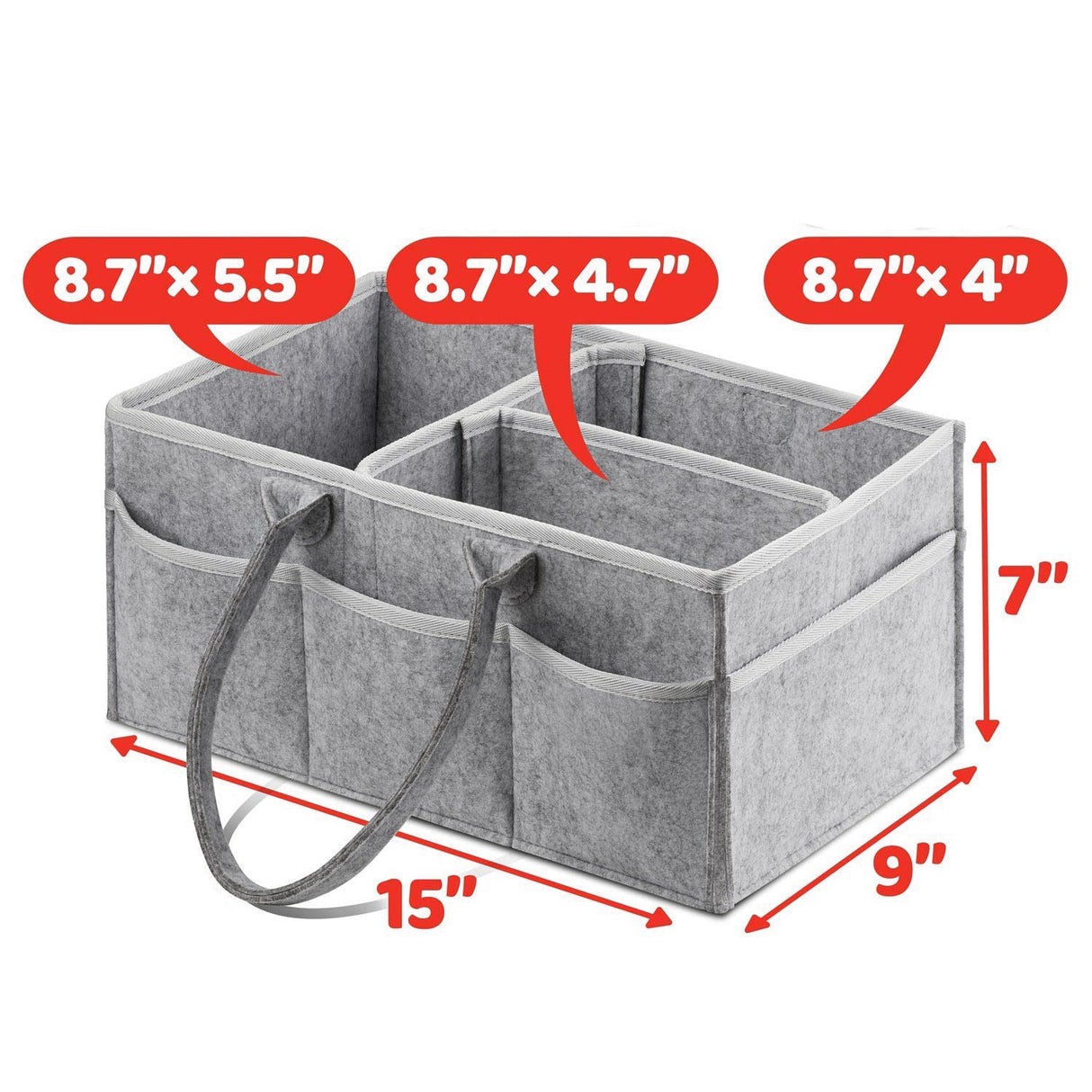 Baby Diaper Caddy Organizer Portable Holder Bag for Changing Table and Car, Nursery Essentials Storage bins 38*23*18cm - V.I.P Digital Presence